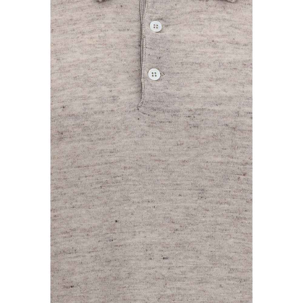Beige Linen Polo Shirt