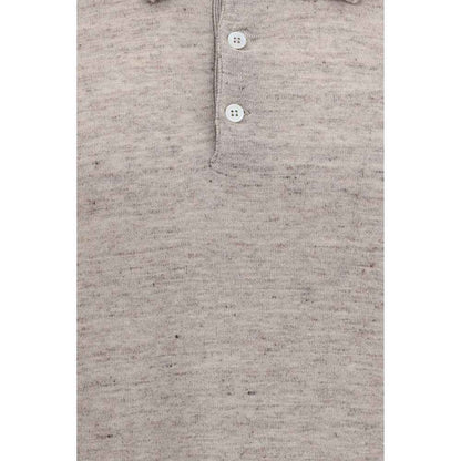 Beige Linen Polo Shirt