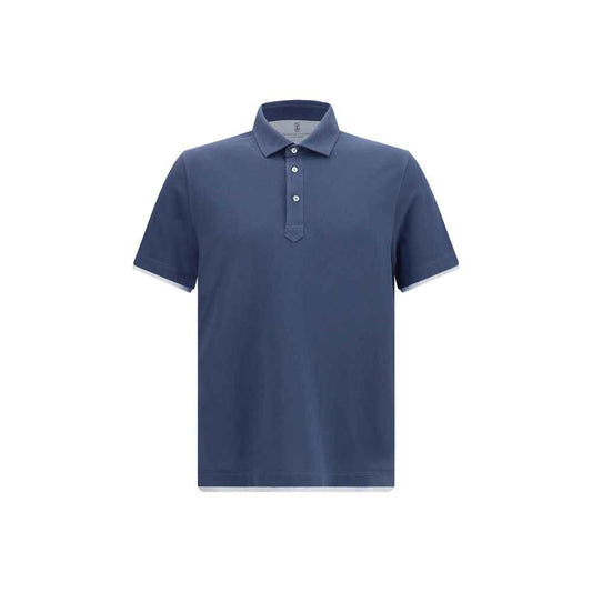 Blue Cotton Polo Shirt