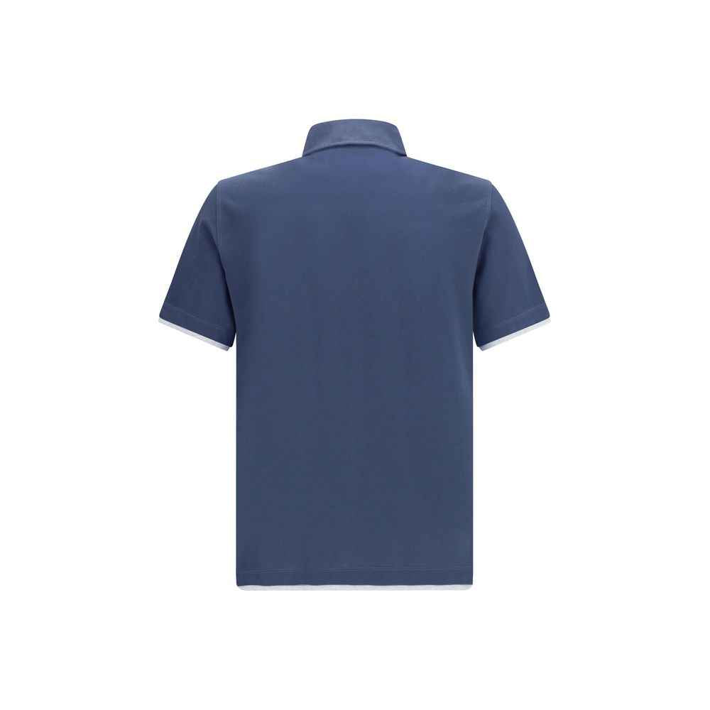 Blue Cotton Polo Shirt