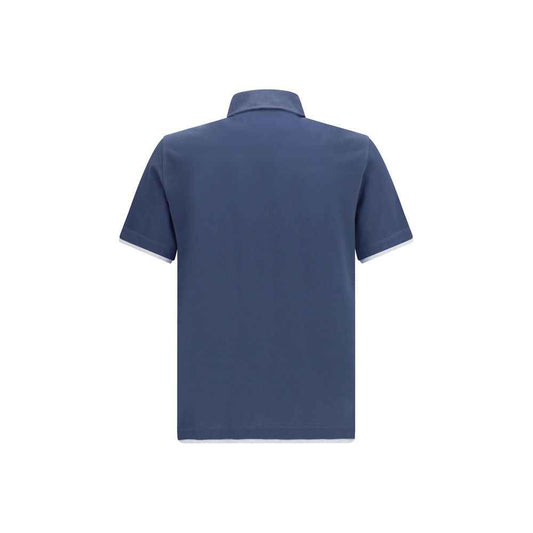 Blue Cotton Polo Shirt