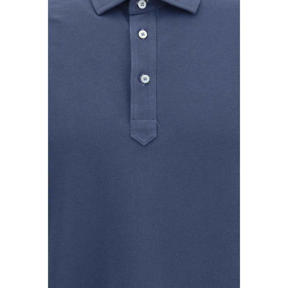 Blue Cotton Polo Shirt