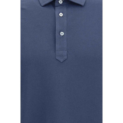 Blue Cotton Polo Shirt