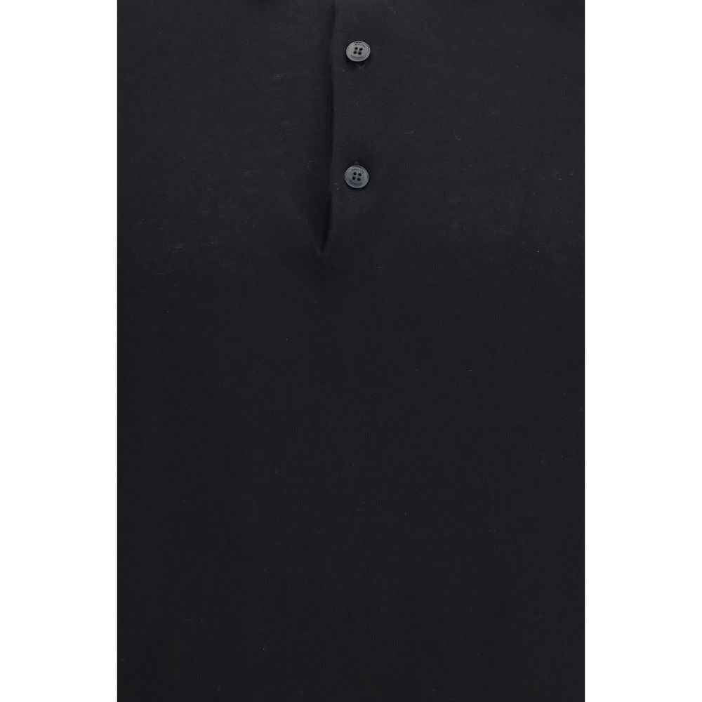 Black Cotton Polo Shirt