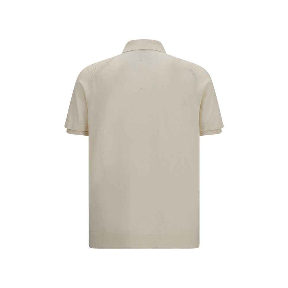 Beige Cotton Polo Shirt