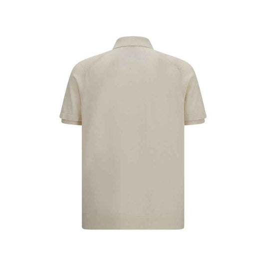Beige Cotton Polo Shirt