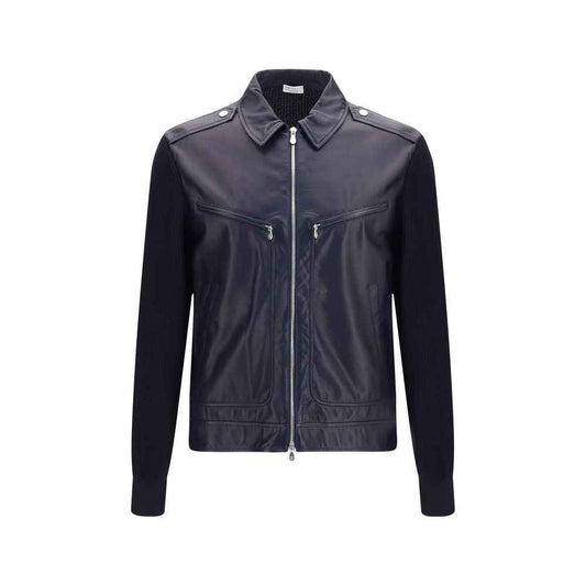 Blue Calf Leather Bos Taurus Leather Jacket