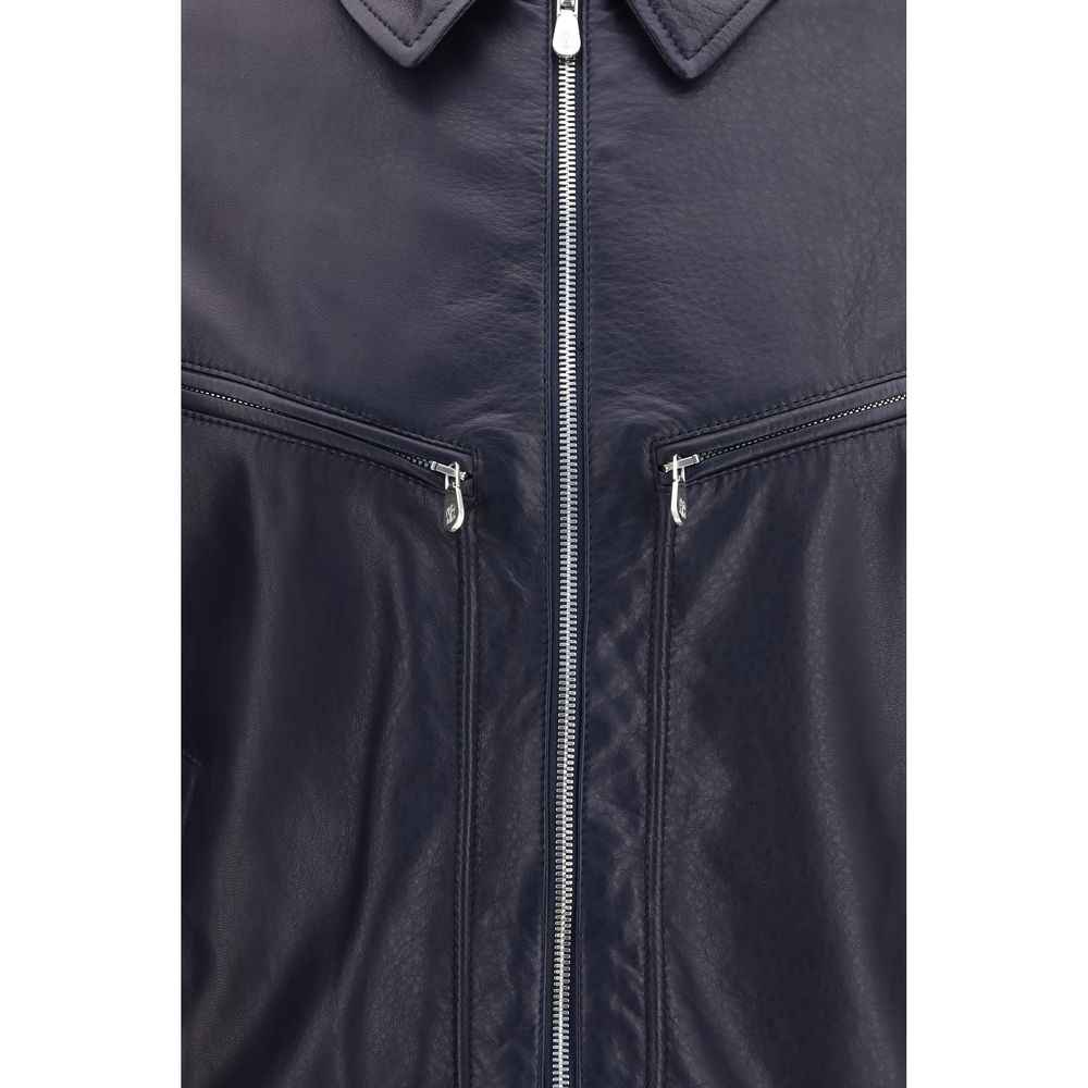 Blue Calf Leather Bos Taurus Leather Jacket