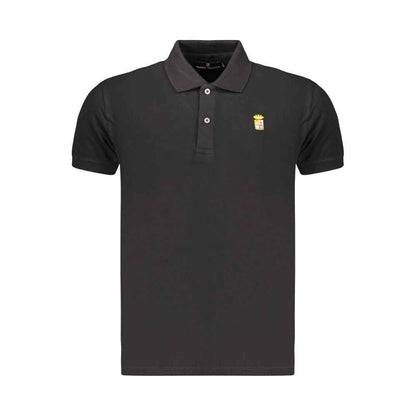 Black Cotton Mens Polo