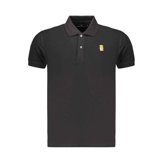 Black Cotton Mens Polo