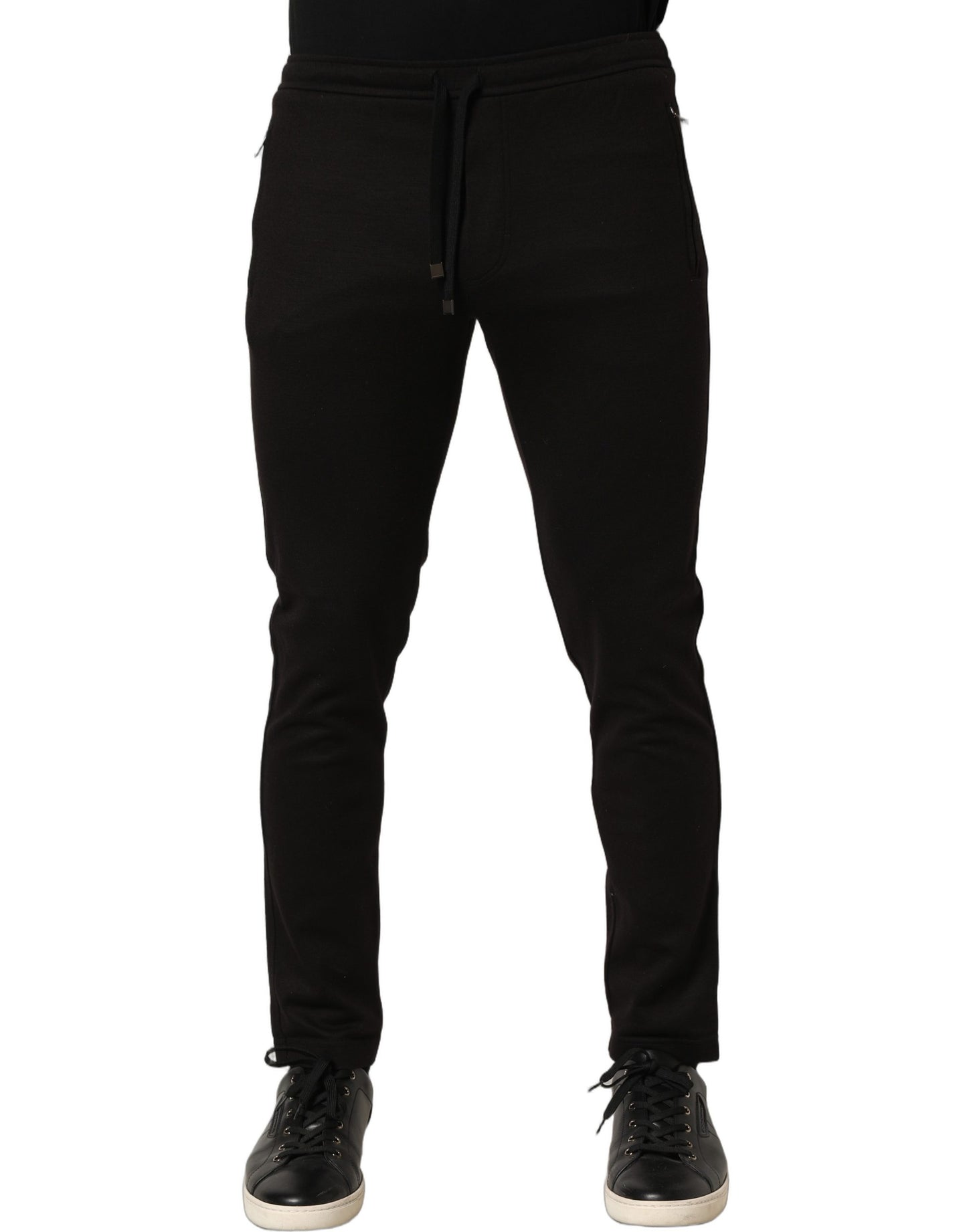 Black Wool Jogger Men Sweatpants Trouser Pants
