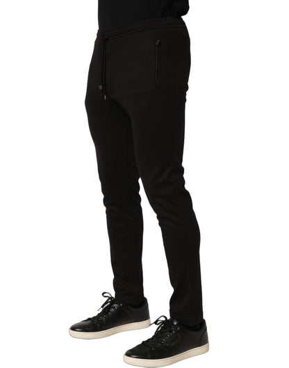 Black Wool Jogger Men Sweatpants Trouser Pants
