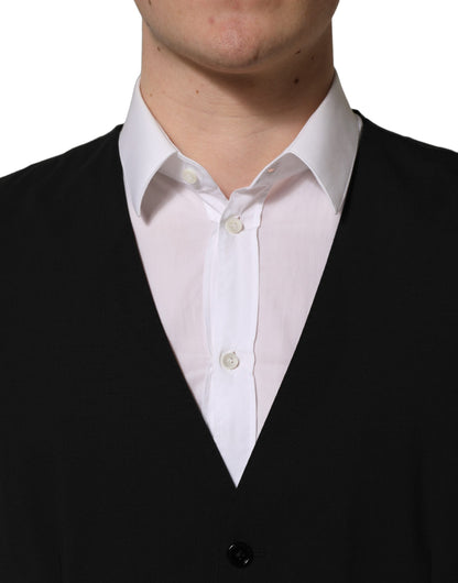 Black Wool Slim Fit Formal 3 Piece Men Suit