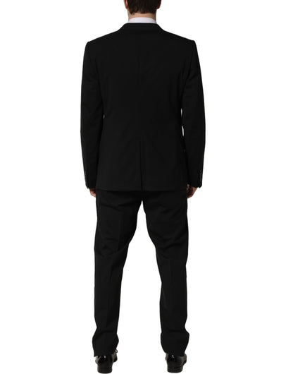 Black Wool Slim Fit Formal 3 Piece Men Suit