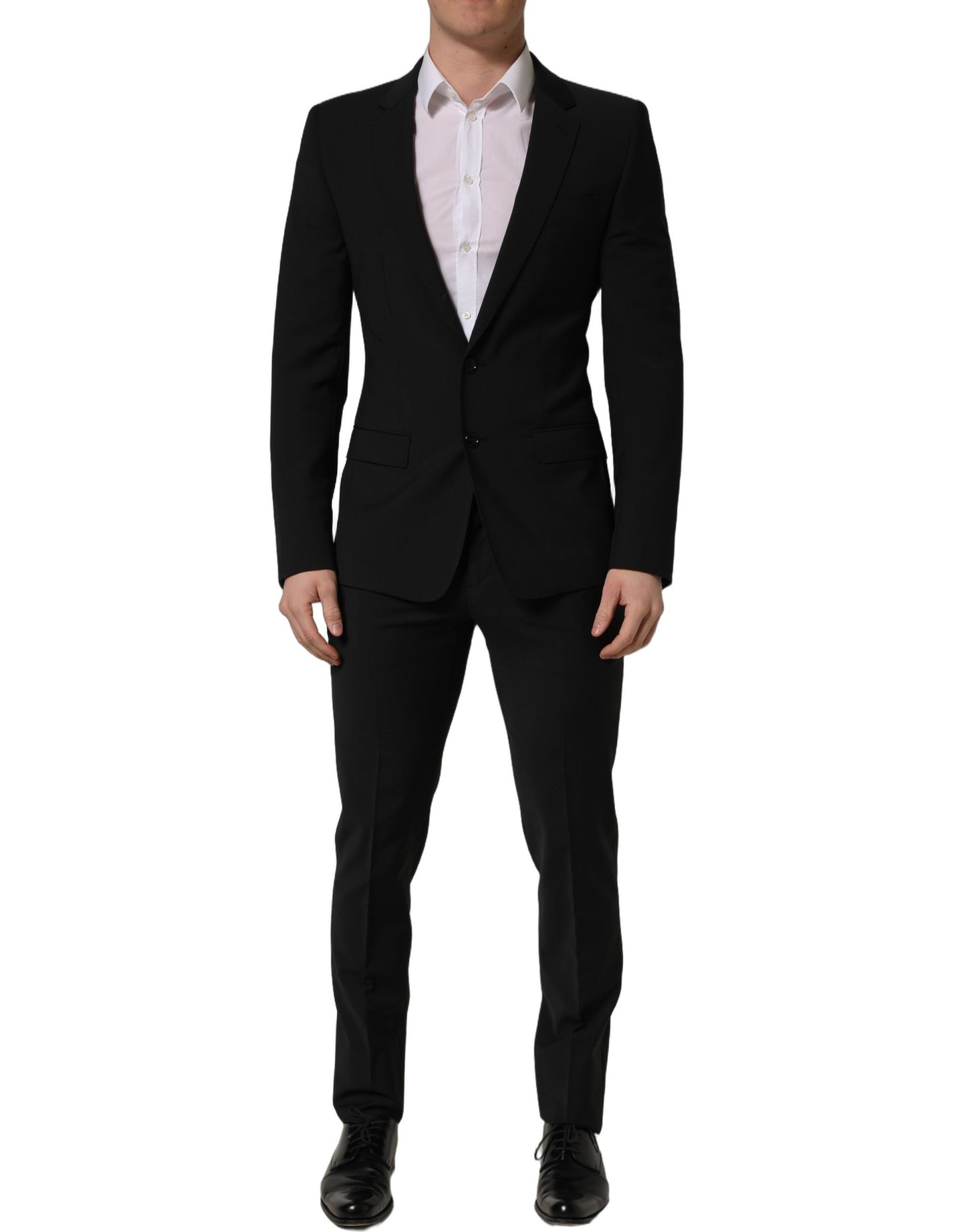 Black Wool Slim Fit Formal 2 Piece Men Suit