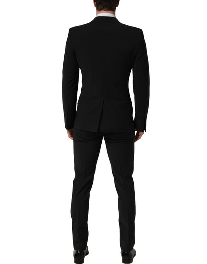 Black Wool Slim Fit Formal 2 Piece Men Suit