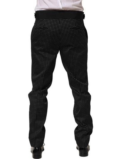 Black Polka Dot Cotton Dress Trouser Pants