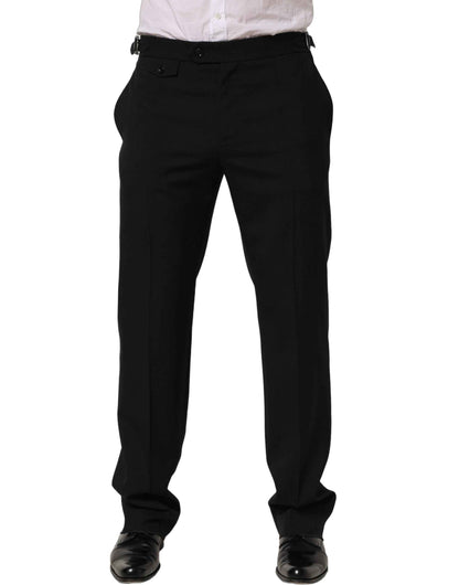 Black Tapered Leg Men Dress Trouser Pants