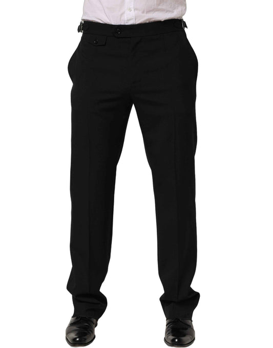 Black Tapered Leg Men Dress Trouser Pants