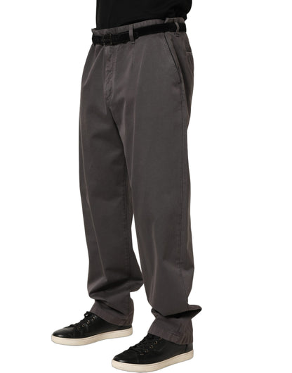 Dark Gray MidWaist Straight Men Trouser Pants