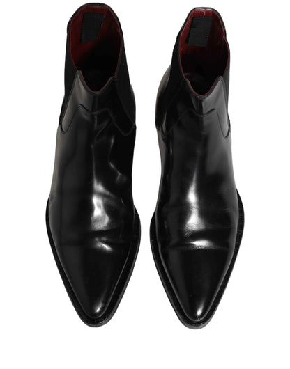 Black Chelsea Slip On Men Ankle Boots Shoes