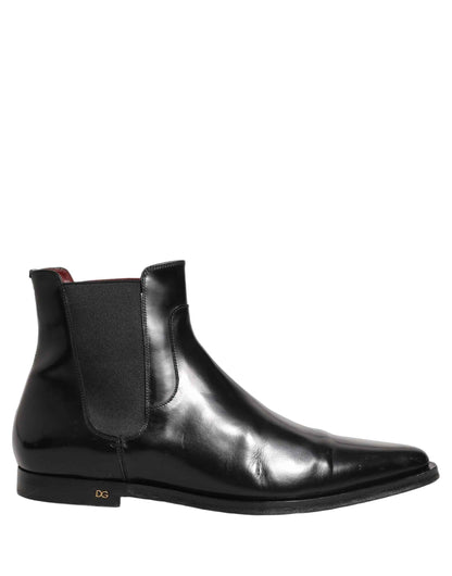 Black Chelsea Slip On Men Ankle Boots Shoes