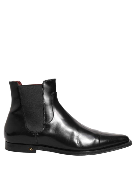 Black Chelsea Slip On Men Ankle Boots Shoes