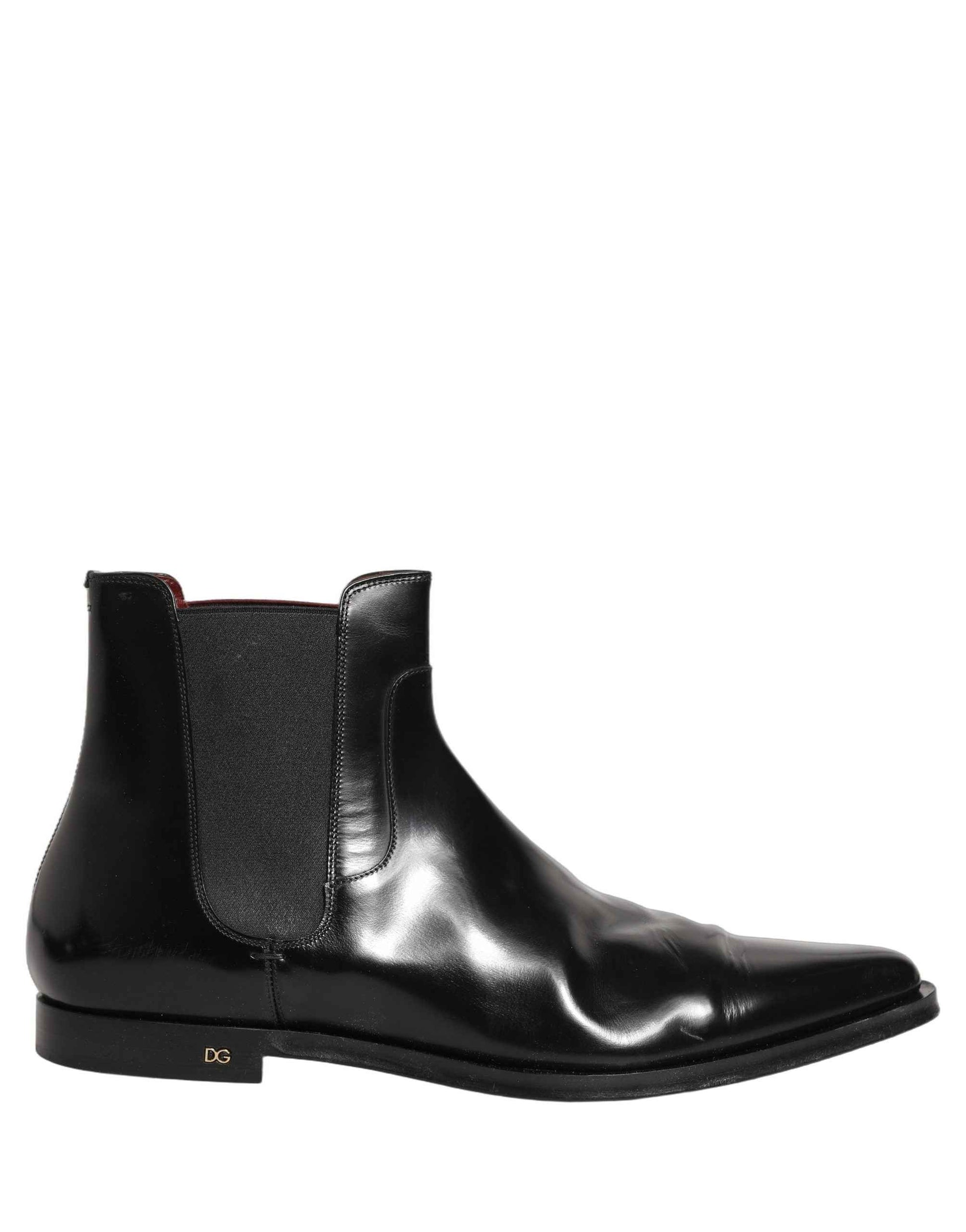 Black Chelsea Slip On Men Ankle Boots Shoes
