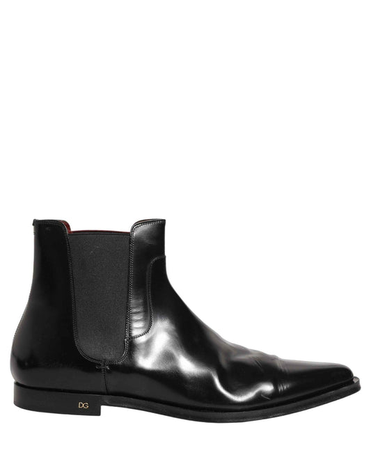 Black Chelsea Slip On Men Ankle Boots Shoes
