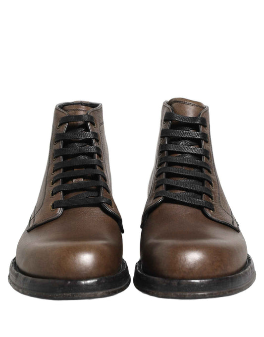 Brown Perugino Leather Men Ankle Boots Shoes