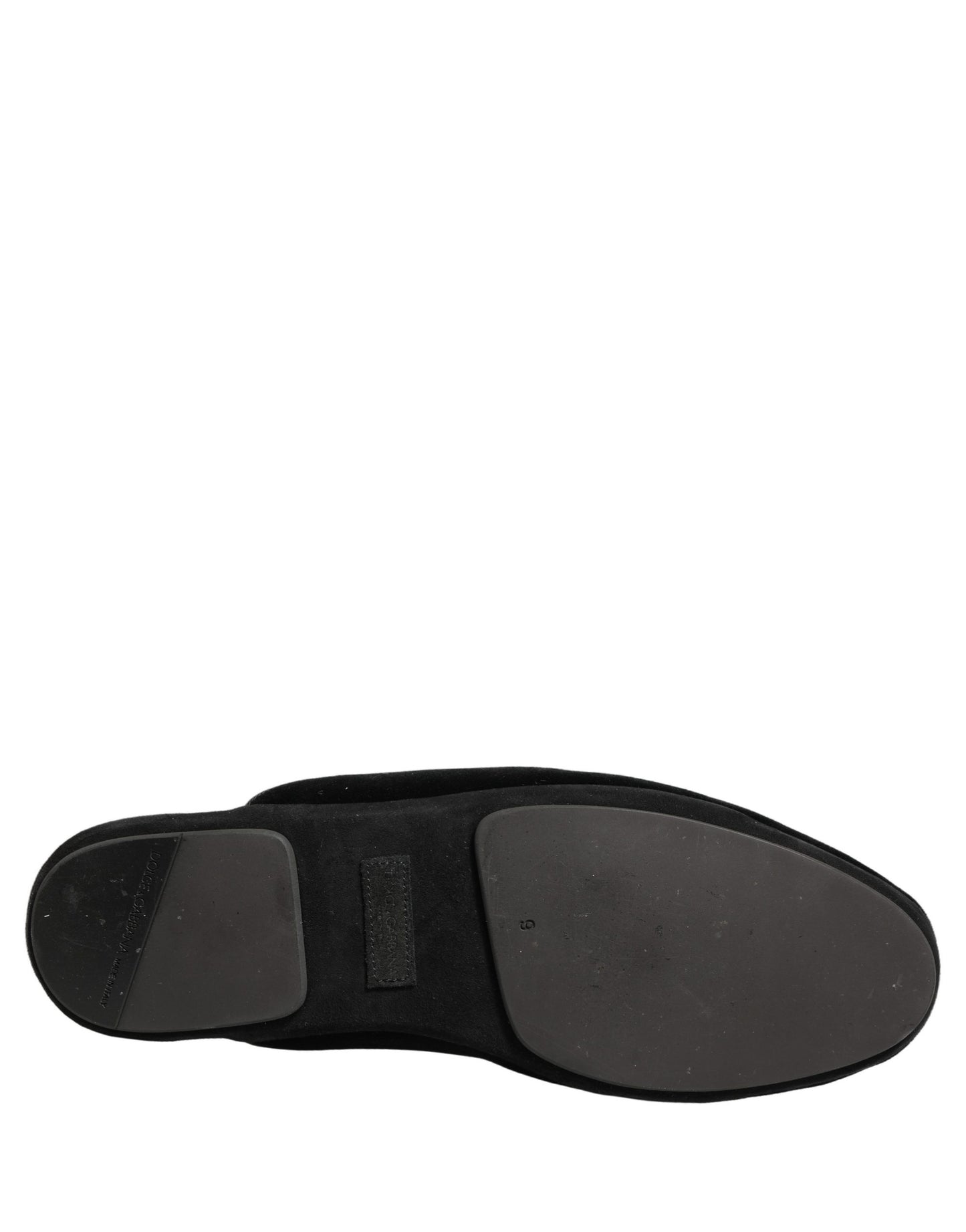 Black Suede Slides Flat Slipper Men Shoes