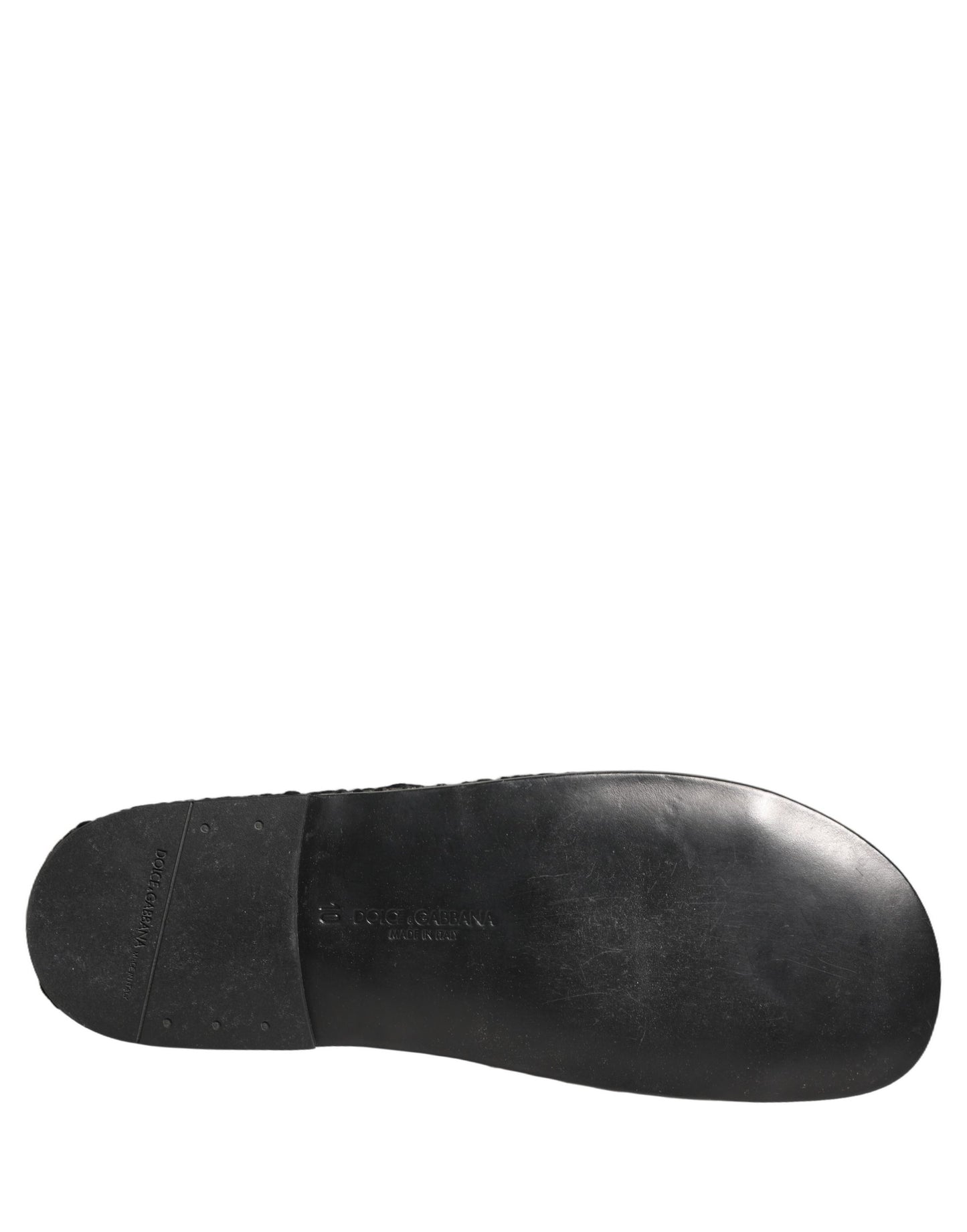 Black Fabric Woven Slides Sandals Flats Shoes