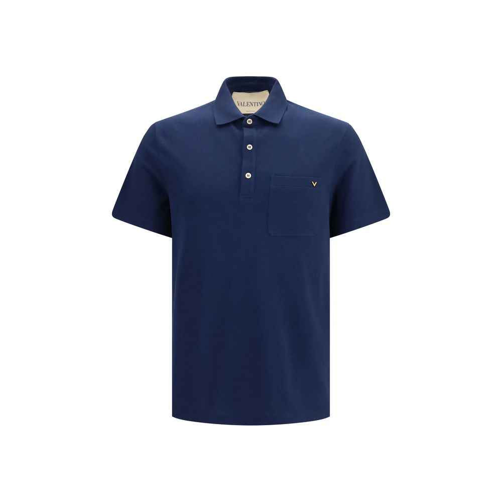 Blue Cotton Polo Shirt