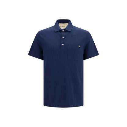 Blue Cotton Polo Shirt