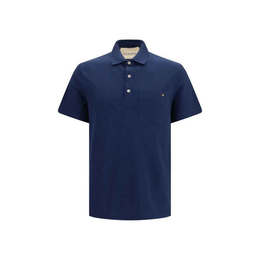 Blue Cotton Polo Shirt