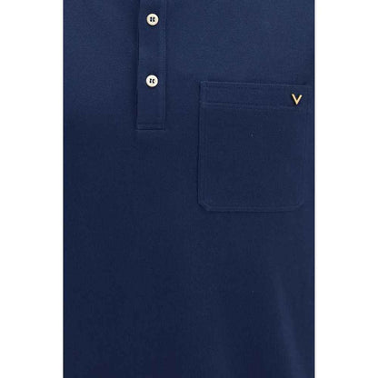 Blue Cotton Polo Shirt