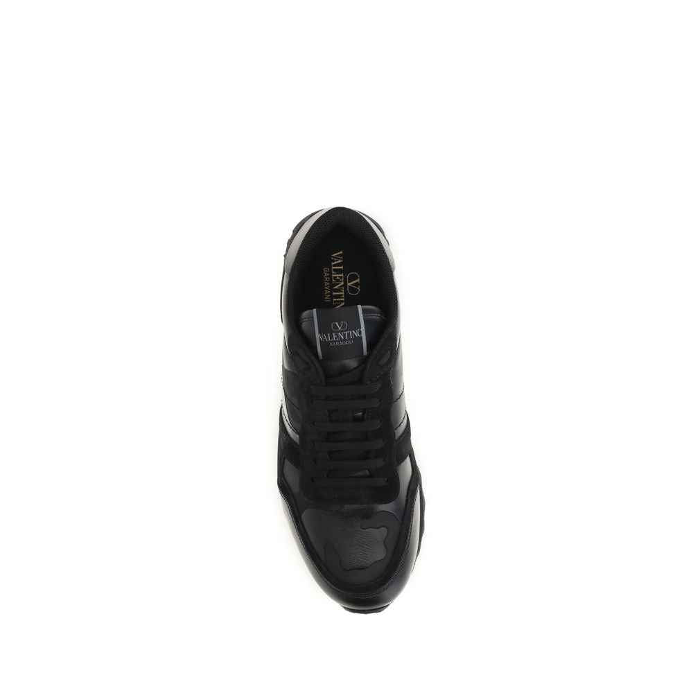 Black Polyester Athletic Sneakers