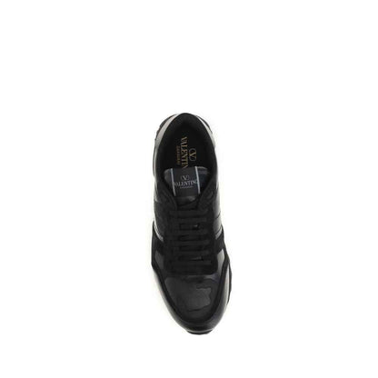 Black Polyester Athletic Sneakers