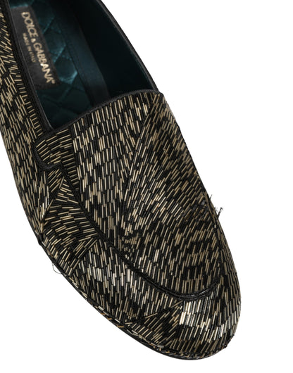 Black Silver Embellished Dress Loafers Shoes