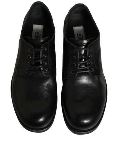 Black Leather Men Derby Dress Formal Shoes