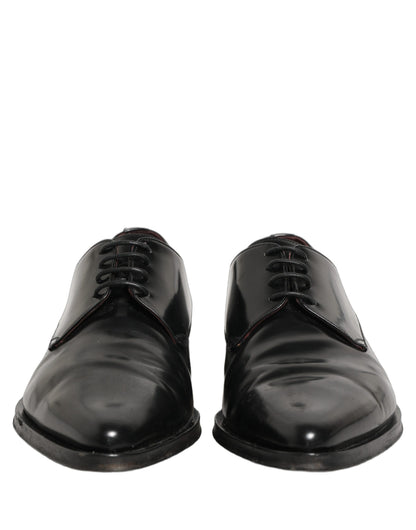 Black Leather Men Derby Dress Formal Shoes