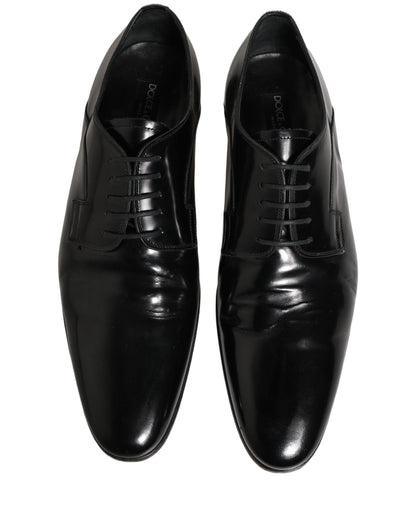 Black Leather Men Derby Dress Formal Shoes