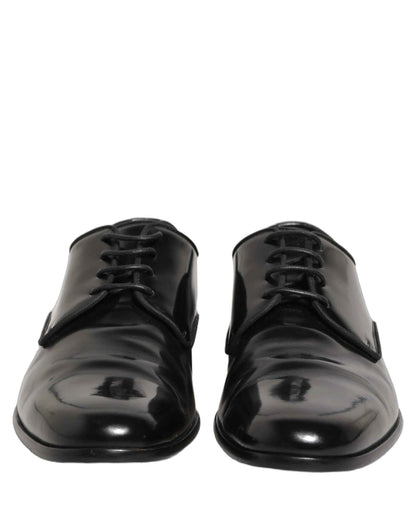 Black Leather Men Derby Dress Formal Shoes
