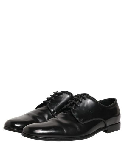 Black Leather Men Derby Dress Formal Shoes