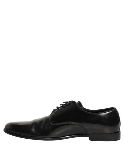Black Leather Men Derby Dress Formal Shoes