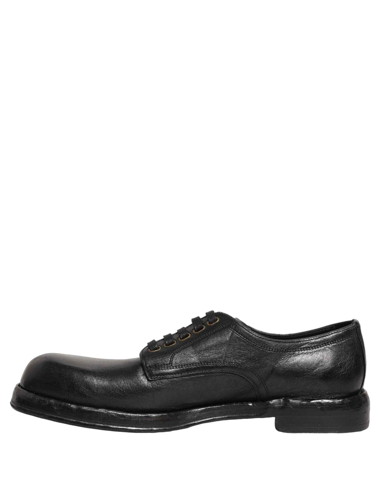 Black Leather Lace Up Derby Dress Men Shoes