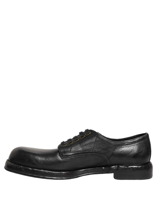 Black Leather Lace Up Derby Dress Men Shoes