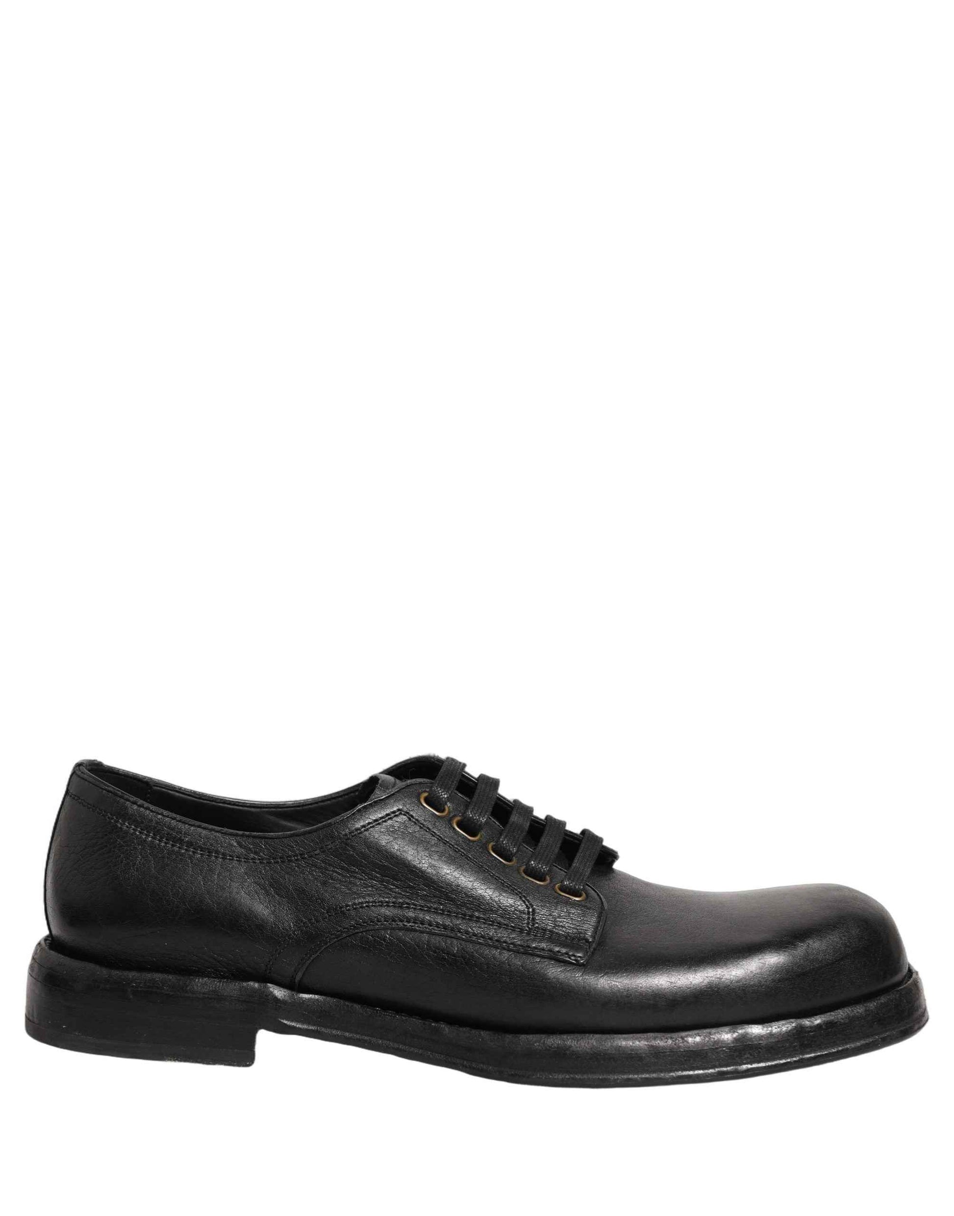 Black Leather Lace Up Derby Dress Men Shoes