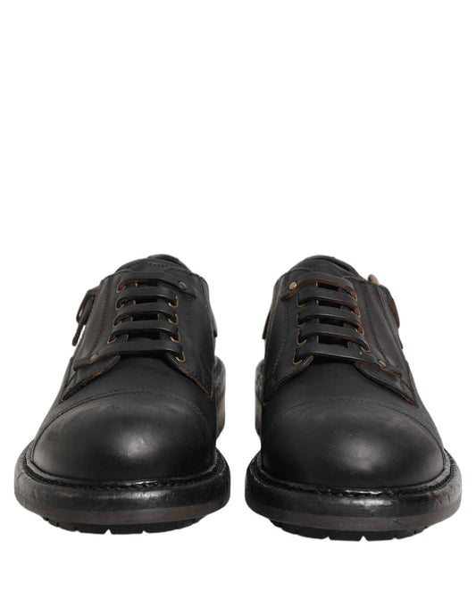 Dress Black Leather Lace Up Derby Men Shoes