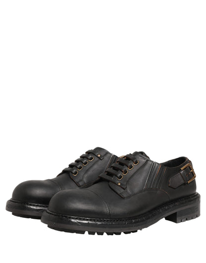Dress Black Leather Lace Up Derby Men Shoes